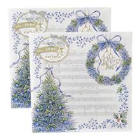 Frontia Paper Napkins Kawaii Cute 13x13" 20 Count 3-Ply Cocktail Decoupage Luncheon Disposable for Dinner Birthday Party Japan Import (Blue Christmas)