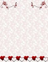 Valentine Red & White Heart Stationery Printer Paper 26 Sheets