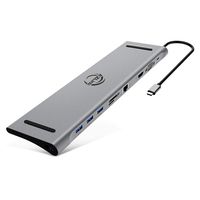 AZLink USB C Dock Adapter, 10 in 1 Multiport USB-C Hub to HDMI 4K, VGA, RJ45 Ethernet, 3 USB3.0, SD TF Card Reader, Audio/Mic, Type-C PD Charging for MacBook Pro, ChromeBook Pixel, Dell XPS and More