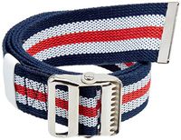 Transfer Belt with Metal Buckle by LiftAid - Transfer and Walking Aid with Belt Loop Holder for Assisting Patients, Nurses, Therapists, Home Care - 60"L x 2"W (Red White Blue)