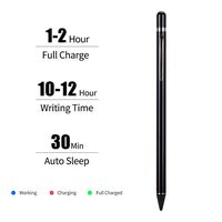 Stylus Pen for Apple iPad Active Tablet Stylus Pens for Touch Screens Fine Point Stylist Pen Pencil Compatible with iPhone iPad and Samsung Sony Lenovo Tablet 1.45mm 12Hours (Black for Apple)