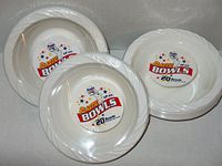 LOT OF 3- 20 PACK WHITE PLASTIC 12oz BOWLS 6"- 60 TOTAL DISPOSABLE PARTY SUPPLIES …