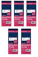 Adams Money/Rent Receipt Book, Carbonless, 3-Part, 2-3/4 x 7-3/16 Inches, 50 Sets per Book, 5 Books, 250 Sets Total (TC2701)