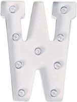 Darice White Metal Marquee Letter - W - 9.87" Tall, White Finish