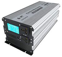 HuiKe Intelligent LCD Display 3000W (6000W Surge) Pure Sine Wave Power Inverter 12VDC to 220 VAC 50Hz with 2 AC Outlets, 2 Battery Cables for Solar, RV, Car, Boat