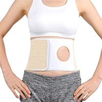 Stoma Support Ostomy Hernia Belt (Hole 3.15") Elastic Ostomy Hernia Belt for Waist Abdominal with Stoma Opening,8cm,M