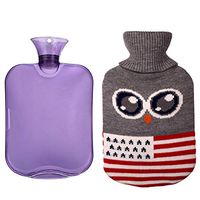 YAKEFJ Classic Rubber Transparent Hot Water Bottle 2 Liter with Knit Cover