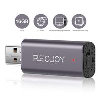 Mini Voice Recorder for Lectures Meetings RECJOY,16GB Digital Audio Recorder 72Hours Recording Device,Rechargeable,Metal Case