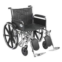 Wheelchair Std Dual-Axle 22 w/Rem Full Arms & Elev Legrest