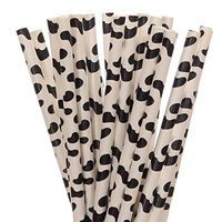 Black and White Cow Print Paper Straws (100)