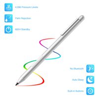 TiMOVO Surface Pen, Stylus for Microsoft Surface Pro 7/6/5/4/3/X, Surface Go, Surface Laptop 3/2, Surface book 2/1,Studio 2,4096 Level Pressure Palm Rejection, 4A Battery & 2 Pen Tips Included, Silver