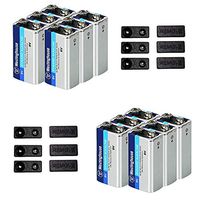 12 Count Westinghouse Alkaline Batteries, 9V Dynamo Alkaline Battery, Primary Battery, (Safety Cap Protectors Included)