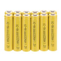 Windmax 12Pcs Yellow Color 3A AAA 1.2V 600mAh Rechargeable Battery White NiMH 3A Batteries for Solar Light …