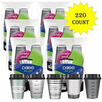 Dixie To Go Disposable Hot Beverage Paper Coffee Cups with Lids, 12 oz, Assorted Designs, 220 Count (220 Count total)