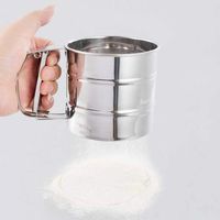 BIRD WORKS 2018 Superior qualityStainless Steel Mesh Flour Sifter Mechanical Baking Icing Sugar Shaker SieveStylish Dropshipping