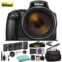 Nikon COOLPIX P1000 Digital Camera 26522 Black - Kit with 2X Replacement Batteries + Extra Charger + 32GB Memory Card + Monopod+ More