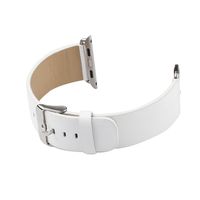 For Apple Watch Bands 42mm Leather AISPORTS Apple Watch Straps Leather 42mm Smart Watch Replacement Strap Band with Stainless Steel Clasp Buckle for 42mm Apple Watch Sport Edition Series 3/2/1 - White