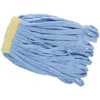 HUBERT Microfiber Mop Head with 1.25"W Headband Small Looped End Blue Set of 3