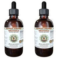 Graviola Alcohol-Free Liquid Extract, Graviola (Annona Muricata) Dried Leaf Glycerite Herbal Supplement 2x2 oz