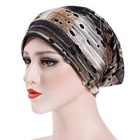 YJYdada Women India Hat Muslim Ruffle Cancer Chemo Hat Beanie Scarf Turban Head Wrap Cap (Coffee)