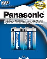 Panasonic Energy Corporation 6LF22XP/2B Platinum Power 9V Alkaline Batteries, Pack of 2