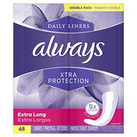 Always Xtra Protection Extra Long Daily Liners 68 Count (2 Packs of 34)