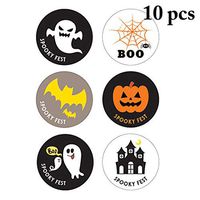JUSTDOLIFE 10 Sheets Halloween DIY Lovely Round Seal Label Packaging Sticker Seal Sticker