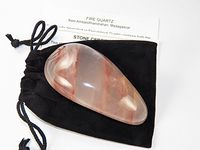 Fundamental Rockhound Products: Fire Quartz Massage Wand Teardrop Style Natural Gemstone Crystal, Power Stone with Carrying Pouch