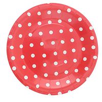 Anyneo Disposable Polka Dot Red Paper Plates 9-Inch 36 Count