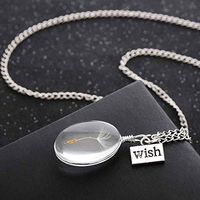 Fashion Jewelry Clear Glass Ball Real Dandelion Necklace pendant Woman Pretty Cheap Pendant Jewerly Women Aesthetic Fashionable Beads Comfortable Accessory