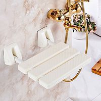 Shower seat,Folding seats Wall mount Changing shoes stool For adults Elderly Bathroom Corridor-White