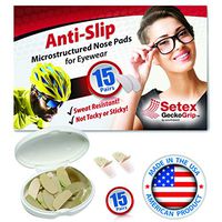 Setex Gecko Grip Anti-Slip Nose Pads for Eyeglasses (15 Pairs), Innovative Microstructured Fibers, Ultra-Strong Grip and Ultra-Soft, Made in The USA, Clear Self Stick Adhesive Pads, 1mm x 7mm x 16mm