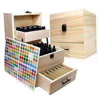 lunlalin Essential Oil Wooden Box Multi-Tray Organizer 59 Slot - 3 Tiers Storage Case