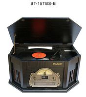 7-in-1 Boytone BT-15TBSB Classic Turntable Stereo System, Vinyl Record Player, AM/FM, CD, Cassette, USB, SD slot. 2 Built-in Speaker, Remote Control, MP 3 Players