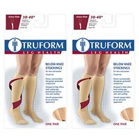 Truform Compression 30-40 mmHg Knee High Stockings White, Medium, 2 Count