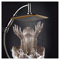 Faucet Accessory, 9 Inch Square Angle Bathroom Rainfall Pressurize Wall Mount Top Rainfall Shower Head