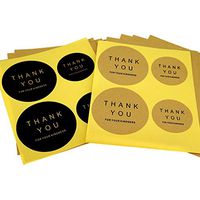 "Thank You" Kraft Paper Stickers for Gift Packaging Decoration, Pack of 40 (Round - Mix Colors)