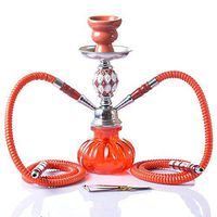 Kumiy Height 27 cm Luxury Glass Arabic Hookah Set, 2 Hose Hookah Suit, Hookah Smoke Bowl, Hookah Smoking Party Set with 1 Professional Lounge Hose (C)