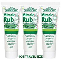 3 Pack Miracle Rub Pain Relieving Cream 1 Ounce Tube with 42% UltraAloe