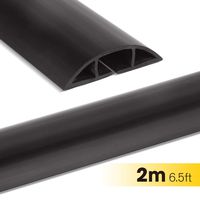 Floor Cable Cover, Stageek 6.5Ft Floor Cable Cord Protector Flexible PVC Floor Cord Cover Hiders Concealer, Prevent Trip Harzard at Home, Office or Warehouse, Black