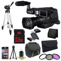 Panasonic HC-MDH2 AVCHD Shoulder Mount Camcorder (PAL) + 32GB SDHC Class 10 Memory Card + 49mm 3 Piece Filter Kit + Carrying Case + Full Size Tripod + SDHC Card USB Reader + Memory Card Wallet + Deluxe Starter Kit DavisMax Bundle