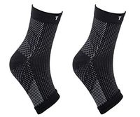 Premium Ankle Support Compression Sleeves Unisex, Plantar Fasciitis Foot Socks, Fast Relief from Swelling & Foot Pain+A Small Free Gift (L/XL, Black)