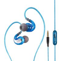 BASN G1 Wired Over Ear Sport Earbuds for Jogging，Running，Gym Workout, Noise Isolating Earhook Earphones Ear Buds with Micphone Secure Fit in-Ear Headphones (Blue)
