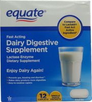 Equate - Dairy Digestive Supplement, 12 Caplets, Lactase Enzyme, Compare to Lactaid Fast Act