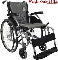 Karman Healthcare S-Ergo 115 20" Seat Width, Ultra Lightweight Ergonomic Wheelchair, Fixed Wheels - 25 lbs in Pearl Silver