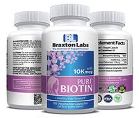 Braxton Labs Pure Biotin 10,000 mcg 60 Vegetable Capsules. Supports Healthy Skin, Hair, Nails, Blood Sugar, Immune, Energy