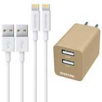 Apple MFI Certified Dual USB Wall Charger Adapter and 2 Lightning Cable 4FT, Universal 2.4Amp Power Adapter Compatible with iPhone XS/XR/X/8/7/6/Plus/, iPad Pro/Air, iPod