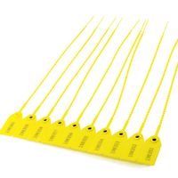 Security Seals Tamper Proof Self Locking Pull Tight Plastic Ties 9.84inch Signage Security Tags for Logistics Luggage TSA Transport Fire Extinguisher (Pack of 100pcs, Yellow)