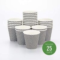 8 oz Houndstooth Paper Coffee Cup - Spiral Wall - 3 1/2" x 3 1/2" x 3 1/4" - 25 count box - Restaurantware