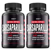 Sarsaparilla Pills 1000mg, Sarsaparilla Bark (Smilax Medica), Sarsaparilla Bark (Hemidesmus indicus) & Black Pepper Powerful Combination, Wild Harvested Herbal Supplement, 100 Capsules (200)